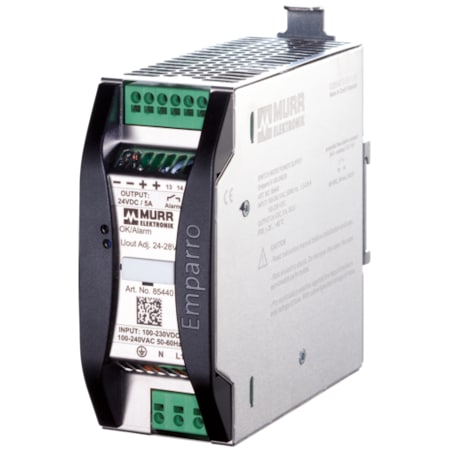 Murrelektronik EMPARRO POWER SUPPLY 1-PHASE, IN: 100-240VAC OUT: 24-28VDC/5A, Power Boost, Alarm Contact 85440